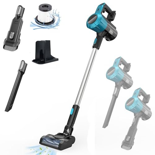 6-in-1 Kabelloser Akku-Staubsauger für Makita 18V Akku mit 45000Pa/550w/60Mins,Leichter Handstaubsauger 0.6L Staubbehälter für Teppich, Hartböden, Tierhaare, Auto, Zuhause  (Ohne Batterie)