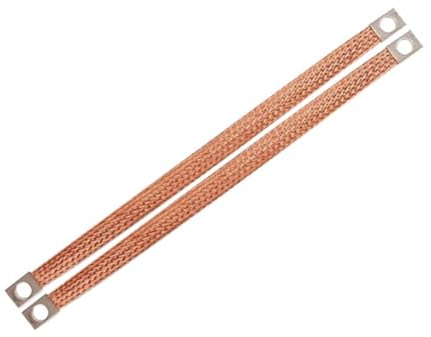 TMTGTS Erdungsband Kupfer 2 Stück Motor Batterie Masseband Geflochtenes geflochten Erdungsdraht Auto massekabel Kupferlitze Entlötlitze Entlötdraht Entlötdocht Lötdocht Massebänder für Gebäuden