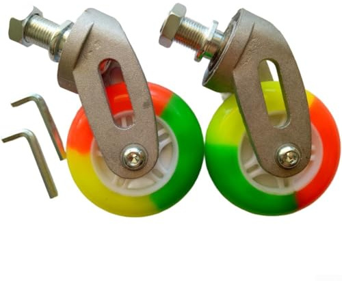 Waveboard-Rad-Set, 2 Stück, mit Halterungen aus Aluminiumlegierung, 80 mm, PU-Räder, für Casterboard-Skateboards, bietet stabile und leise Fahrt auf verschiedenen Oberflächen (bunt)