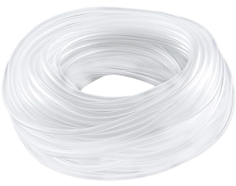 YSDINK Premium Flexible PVC Aquarium Airline Tubing, 4 * 6mm Clear Air Pump Hose, Kink-Resistant Oxygen Line for Fish Tank and Pond Accessories - Ideal for Aquatic Setup and Maintenance (Clear, 20M)