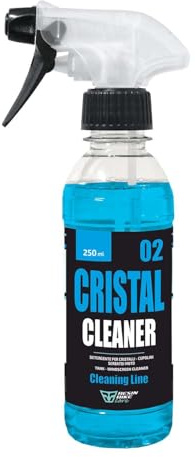 Resin Bike Care - Cristal Cleaner - Glasreiniger 250 ml, Reiniger für Windschilde, Motorrad- und Autoscheiben, Tanks, Helme und Glänzende Oberflächen, Streifenfrei Ohne Rückstände