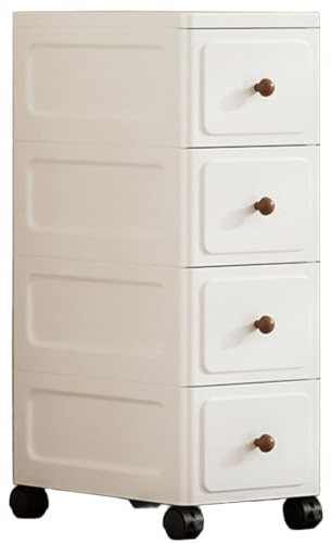 Küchen Organizer Schubladen PP-Kunststoff Ausgestattet mit 360°-Lenkrollen Badezimmer Organizer für Kleine Räume,Küche,Wohnzimmer(23 * 31 * 53cm)