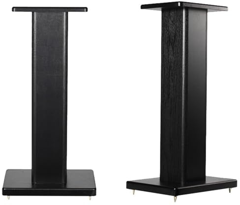 SZKTHD Supports D'enceintes Supports Audio Surround sur Pied en Bois Supports D'enceintes Hi-FI À Remplir De Sable Supports en Bois(Noir,30cm/11.8inches)