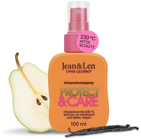 Jean & Len Hitzeschutzspray Protect & Care, vegan, 100 ml | Schützt das Haar bis 230 °C vor Haarbruch & Spliss, sorgt für geschmeidiges Haar, ohne Silikone & Parabene