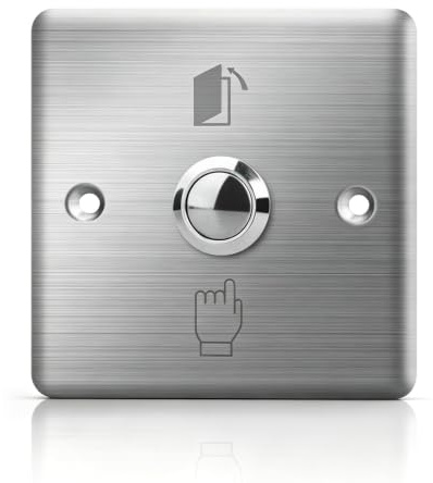 Botones de timbre de montaje en superficie, acero inoxidable: montaje en superficie, pulsador de timbre exterior, impermeable, diseño clásico, placa de timbre de 86 x 86 mm, para intercomunicador y