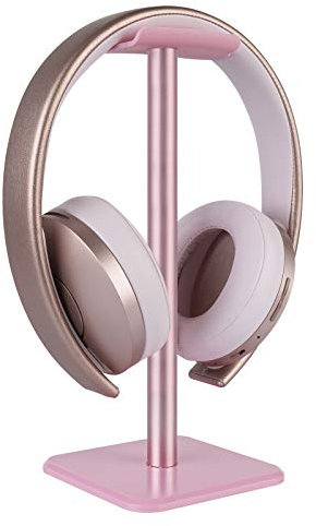 GEEKRIA Aluminum Alloy Headphone Stand for Over-Ear Headphones, Gaming Headset Holder, Desk Display Hanger with Solid Heavy Base Compatible with Beats SoloPro, Bose QC35 (Pink)