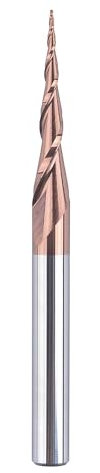SpeTool Fresa Cónica Fresas para Madera Vástago de 6mm Radio de 0,25mm Fresa CNC Ángulo de 5,2 Grados Fresa de Carburo de Tungsteno Sólido con Recubrimiento HSi para Grabado y Talla en Madera
