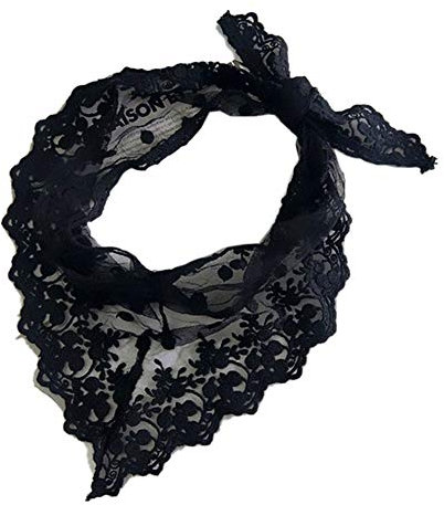 Aisoway Lace Floral Dreieck Schal - Schwarz Vintage Unendlichkeit Haar Schal Der Frauen Für Damen
