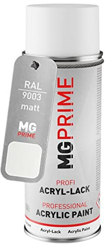 MG PRIME RAL 9003 Blanc de sécurité/Signal white Bombe aérosol 400 ml mat séchage rapide