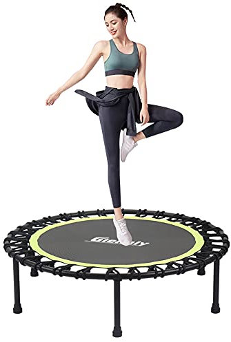 Gielmiy Fitness Trampolin Ø ca 101cm ,Outdoor/Indoor Mini Trampolin, Sprungtraining Aerobic Rebounder Trampolin,Gewicht bis 152kg
