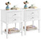 Yaheetech 2X Nachttisch Nachtschrank mit 2 Schubladen und Ablagefach Holz Beistelltisch Sofatisch Nachtkommode Boxspringbett Nachtkonsole, 45x35x61cm
