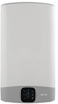 Ariston Velis Wifi - Termo Eléctrico 50 Litros Plano Bajo Consumo, Calentador de Agua Eléctrico Horizontal y Vertical 50,6x27,5x77,6 cm Fabricado para Instalación en España