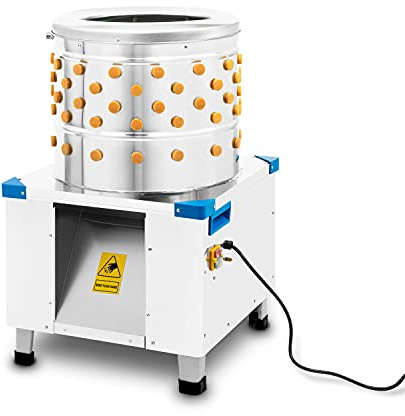 vertes Rupfmaschine für Geflügel aus Edelstahl, Geflügelrupfmaschine bis zu 180 kg/h und 550 Watt Leistung, 106 Rupffinger, Rupfmaschine Enten, Nassrupfmaschine, Kaltwasseranschluss, Auswurfrutsche