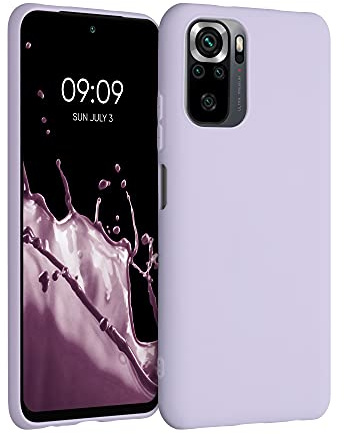kwmobile Hülle für Xiaomi Redmi Note 10 / Note 10S TPU Case - Handyhülle unterstützt kabelloses Laden, Flexible Schutzhülle, gummiertes Cover in Lavendel
