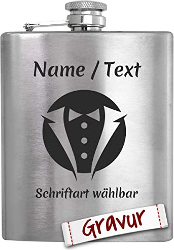 Trauzeuge/Trauzeugin Geschenk Flachmann zur Hochzeit mit Gravur personalisiert, Geschenkidee zum Hochzeitstag, Fragen Willst du mein Trauzeuge sein