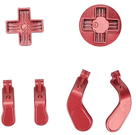 Annadue Metall D Pad Kits, 4 Trigger Paddles und 2 D-Pads, Ersatz Controller Zubehör für One Elite Series 2 Controller(rot)