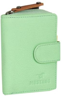 MUSTANG Seattle Leather Wallet Side Opening Mint Blue