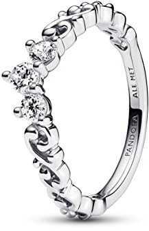 PANDORA Königlicher Wirbel Diadem-Ring aus Sterling Silber mit Zirkonia - kombinierbar mit Schmuck Moments Kollektion - Größe: 52