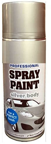 Elito Home & Garden® Silver Body Spray Paint 400ml | Professional Quality | Ideal and Perfect Finish for Cars, Bikes, Vans, Metal and Wood (Pack of 1 - 400 ml, Silver Body)