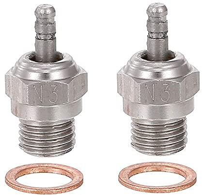 WANGCL 2 unids RC Glow Plug Nitro Glow Plug N3 para 1/10 RC Car Truck Buggy compatible con Traxxas Kyosho HSP HPI Redcat