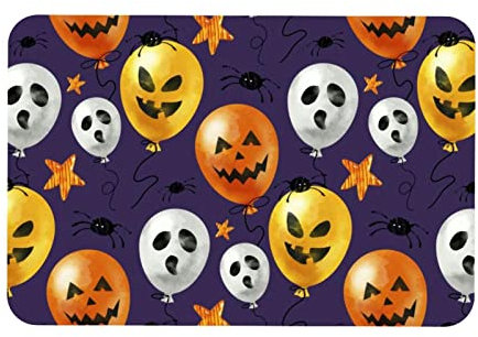 Halloween Lila Indoor Fußmatte, Rutschfest Absorbent Fußmatte Innenboden Matten Bereich Teppich für Eingangsbereich, Maschinenwaschbar Eingangsteppich Outdoor 20x47