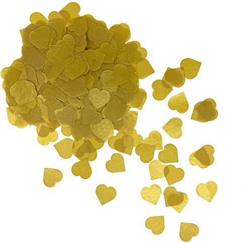 Oblique Unique® Papier Herz Konfetti 1000 Stk. Herzen Tisch Streu Deko für Valentinstag Kinder Geburtstag Party Feier JGA Junggesellinnenabschied Hochzeit (Gold)