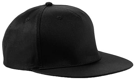 Generico Cappellino Cappello Rap Snapback Visiera Piatta da Uomo Donna Rapper (Nero)