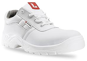 Lendeo Twist S2 flach weiß Sicherheitsschuhe Arbeitsschuhe Kochschuhe, Größe:44 EU