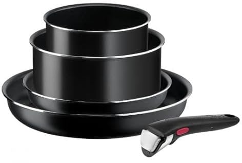 TEFAL Ingenio L1549043 Easy Cook & Clean 5 Pcs Saucepan & Frying Pan Non-Stick Cookware Set, Black