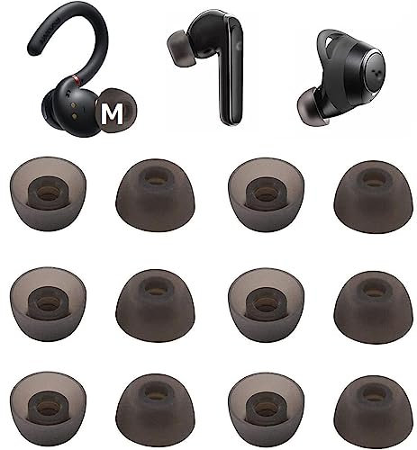 Ersatz-Ohrstöpsel aus Silikon für Soundcore Space A40, Soundcore Sport X10, Life A1, Life P3, Life P3i, passt in Hülle, Ersatz für Anker-Kopfhörer, mittlere Größe, 6 Paar, schwarz (512 m6 pm)