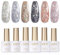 GAOY Chrom Platin Glitzer Gel Nagellack Set mit 6 Farben, einschließlich Funkelnd Glänzendem Schwarz Silber Rosa Gel Nagellack Set, UV LED Soak-Off Nagellack, Heim DIY Maniküre, Chrome Platinum