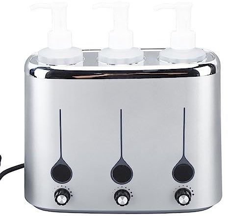 Massageöl-Wärmer-Flasche, Massageöl-Wärmer, 3 Flaschen, Einstellbare Temperatur, Lotion, Creme, Beheizt, für Schönheitssalon, SPA, EU-Stecker, 220 V