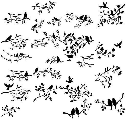 craspire 8 Blatt 8 Stile Vogel-Fensteraufkleber, Aufkleber, Tiere, Blätter, Fensteraufkleber, Wanddekoration, Abziehbilder Für Klassenzimmer, Schlafzimmer, Wohnzimmer, Fenster, Treppe, Vitrine