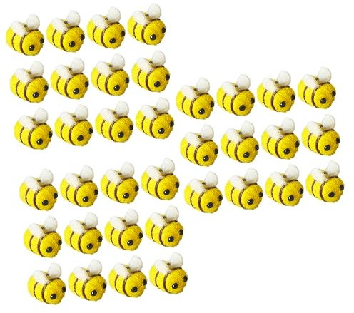 Toyvian 72 Stk Honigbienen-dekor Biene Plüsch Spielzeug Zum Karinieren Bommel Künstliche Bienen Zum Einstecken in Blumen Kindergartenzelt Filz Wollfilz Selber Machen Wagen Plüschtier Baby