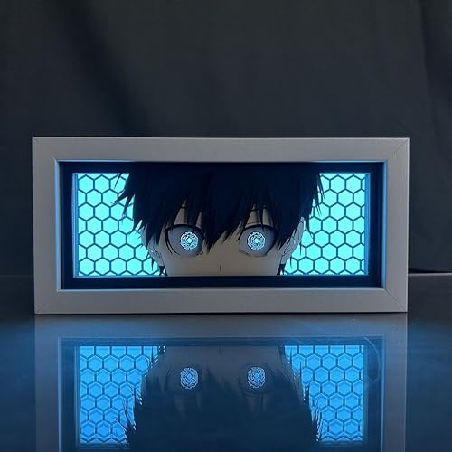 Hongjieya Blue Lock Anime Lamp Isagi Yoichi Figure for Bedroom Decor Night Light Birthday Gift for Led Light