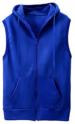 Ärmellos Shirts Weste Herren, Sport Freizeit Kapuzensweatshirt mit Reißverschluss, Zipped Hoodie ärmellos für Herren Sleeveless Kapuzenpullover Männer Sweater Trainingsweste Sweatshirt Tank Top