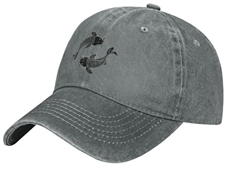 874 Baseballkappe Koi Yin-Yang Unisex-Klassiker Baseball Kappe Snapback Basecap Verstellbar Baseball Mützen Für Cotton Basecap Distressed Stickerei Cap Vintage
