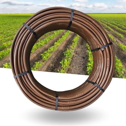 Tubo Ala Gocciolante Marrone per Irrigazione a Goccia Ø 16 Passo 20 | Passo 30 | Passo 33 | Irrigazione Automatica per Orto e Giardino con Doppio foro 2 lt/h (Passo 20, 200 metri)