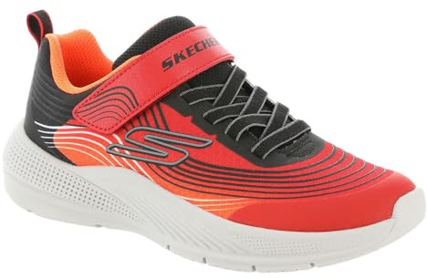 Skechers Boys' Microspec Advance Trainers, red black, 2 Little Kid