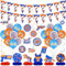 Foilswirl 40 Stück Dart-Battle-Party-Dekorationen, inklusive 2 Pistolen-Themen-Party-Banner, 10 hängende Wirbel-Dekorationen, 6 Fächer, Waben-Mittelstücke, 10 hängende Karten, 12