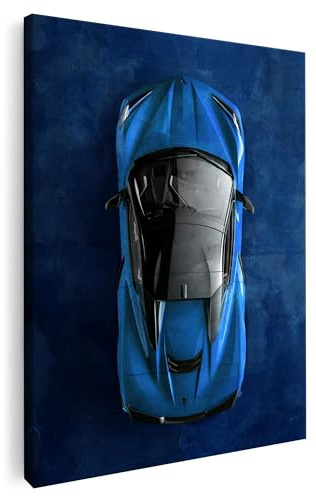 Artmazing | Corvette Bild bunt | Bild Corvette | S-Art Bilder | Corvette Bilder Modern | Leinwandbilder XXL Wohnzimmer | Wandbild Corvette Deko XXL | Bild Leinwand XXL | buntes Poster für Wand