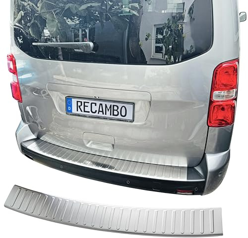 RECAMBO Ladekantenschutz Edelstahl kompatibel für Citroen Spacetourer | BJ ab 2016 - matt gebürstet mit Textur - Styling und Schutz für die Stoßstange