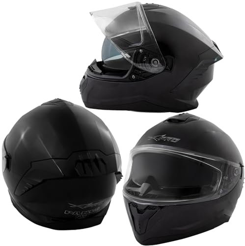 A-Pro Casco Integrale Moto Scooter Touring Visiera Interna Parasole Viaggio Nero S