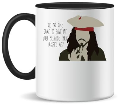 Forsca Jack Sparrow Johnny Depp Keramiktasse für Tee und Kaffee, 330ml, Magic White Pink Black 330ml