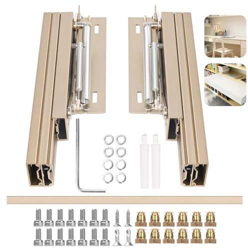30,8 kg Tragkraft Schrank Schublade Umwandlung Ausziehtisch Mechanismus – Versteckte Esstischverlängerung Tischplatte – Push Lift Slide Hardware Kit – Fügen Sie 37,8 cm zu einem Esstisch oder