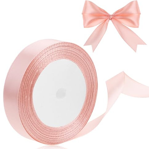 Satinband Rosa 20mm Geschenkband Schleifenband Hochzeit Dekoband 22 m X 20 mm Rosa Band Stoffband für Blumensträuße, Geschenk, Basteln, Nähprojekte, Haarschleifen, Hochzeits Dekoration, Auto