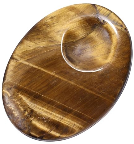 Tigerauge Handschmeichler Stein Daumenstein Edelstein Heilstein oval | Handschmeichler Edelstein, Glücksbringer Taschenstein gegen Stress und Angst, Reiki Heilstein für Meditation Massage Gua Sha