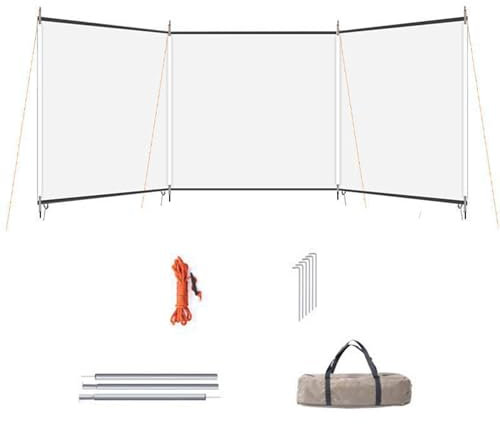 Protezione antivento pieghevole da campeggio sulla spiaggia, tessuto Oxford e PVC, con finestra superiore che può essere utilizzata come tela cerata per tenda, borsa per riporre ferri in PVC, per