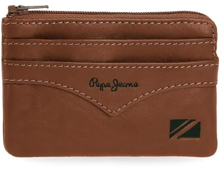 Pepe Jeans Jacket Porte-Monnaie Marron 11 x 7 x 1,5 cm Cuir by Joumma Bags, Marron, Talla única, Porte-Monnaie