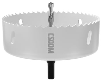 CSOOM Scie cloche 120 mm - M42 - Scie cloche bimétallique, blanche, pour outils de perçage dans le bois, le plastique, le placoplâtre et la tôle